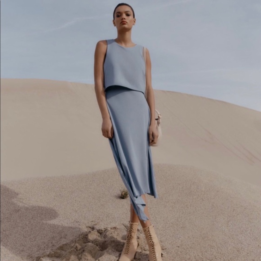 Cuyana Asymmetrical Overlay Dress  - Pima Modal Spandex Blend  XL